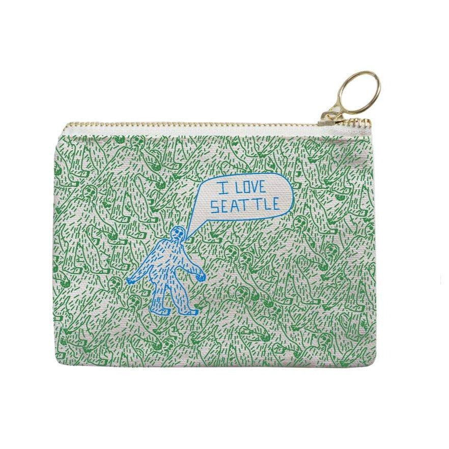 Seattle Coin Purse: Green And Periwinkle