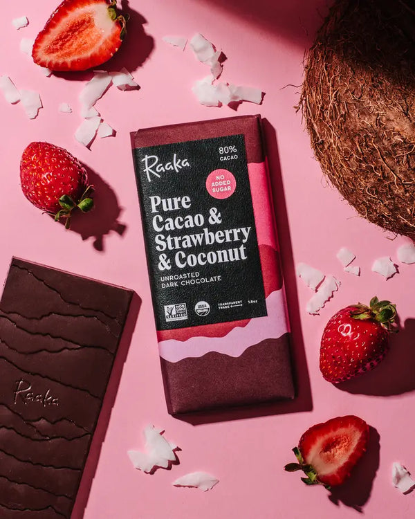 Pure Cacao & Strawberry & Coconut Chocolate Bar