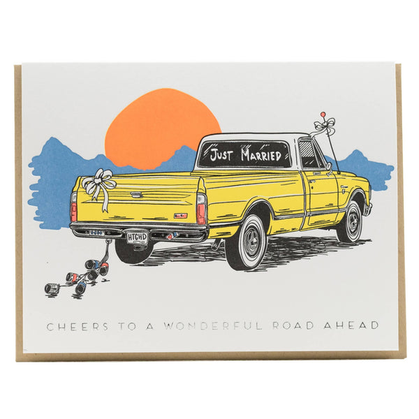 Wedding Truck Sunset Card