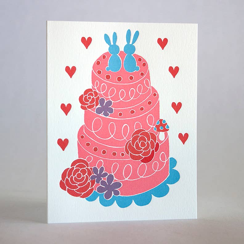 Pink Wedding Cake Card