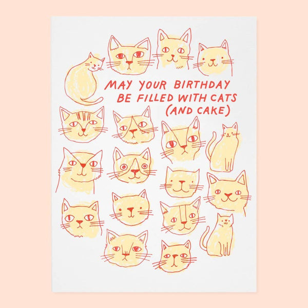Cats And Cake Birthday Card