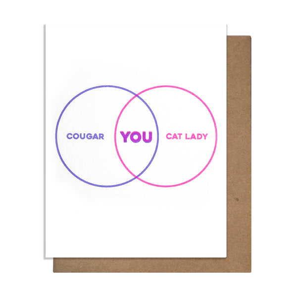 Venn Diagram Cougar Birthday Card