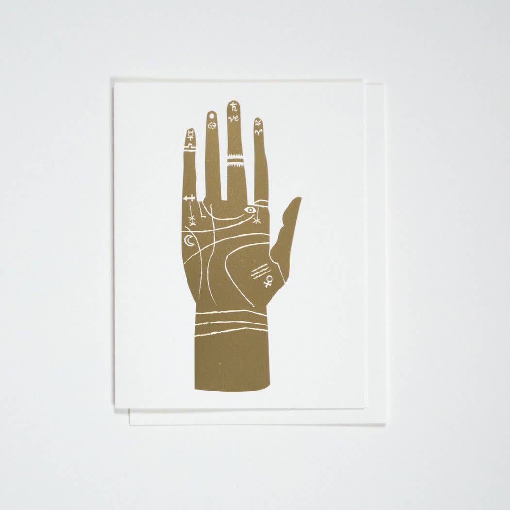 Palmistry Hand Gold Foil Card