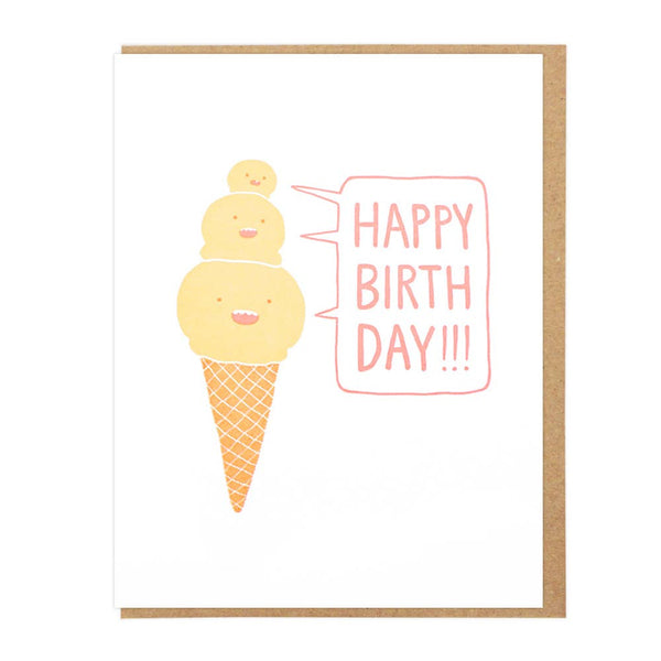 Happy Birthday Ice Cream Cone Card