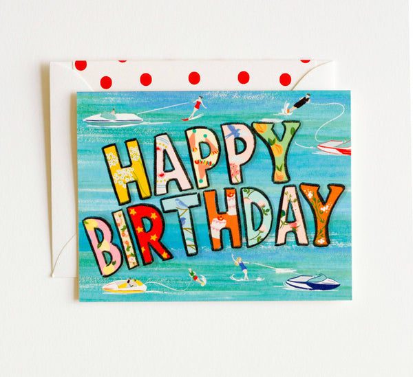 Happy Birthday Water Skiers Card