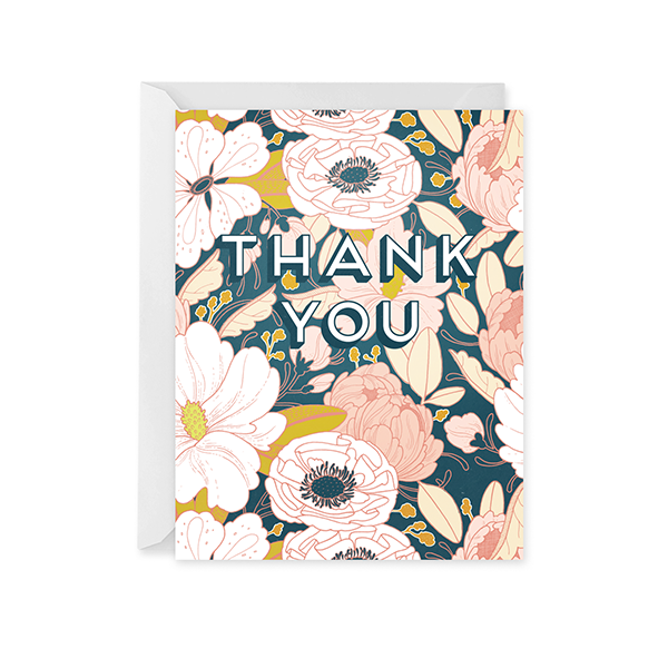 Night Floral Thank You Card