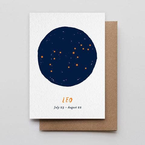 Leo Star Sign Card