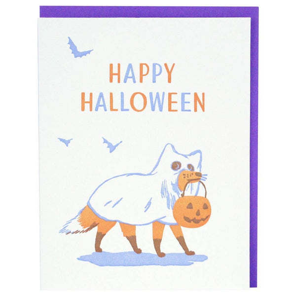 Ghost Fox Halloween Card
