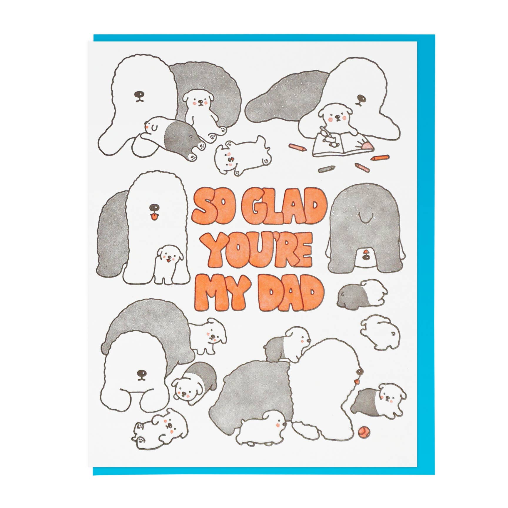 So Glad You're My Dad Sheepdogs Card