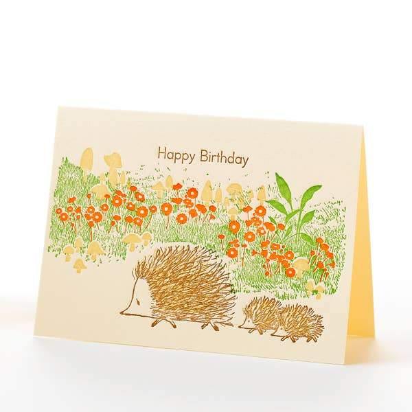 Hedgehogs Happy Birthday Notecard - DIGS