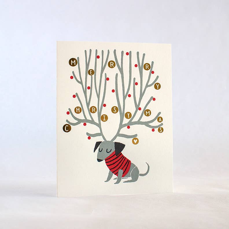 Reindeer Wiener Dog Card Boxed Set