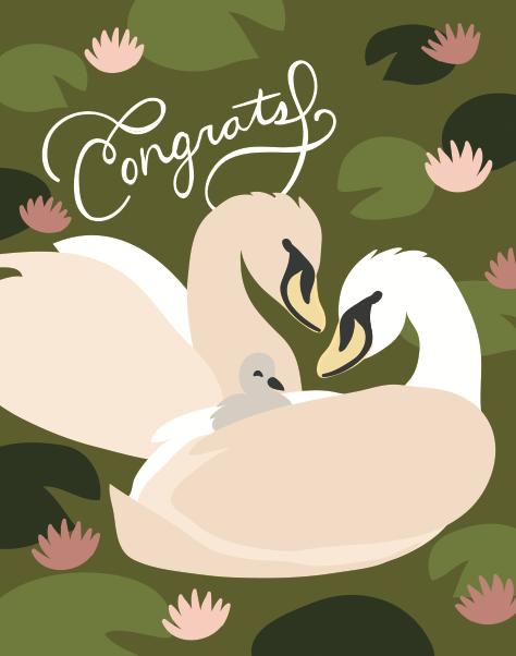 Swan Baby Card