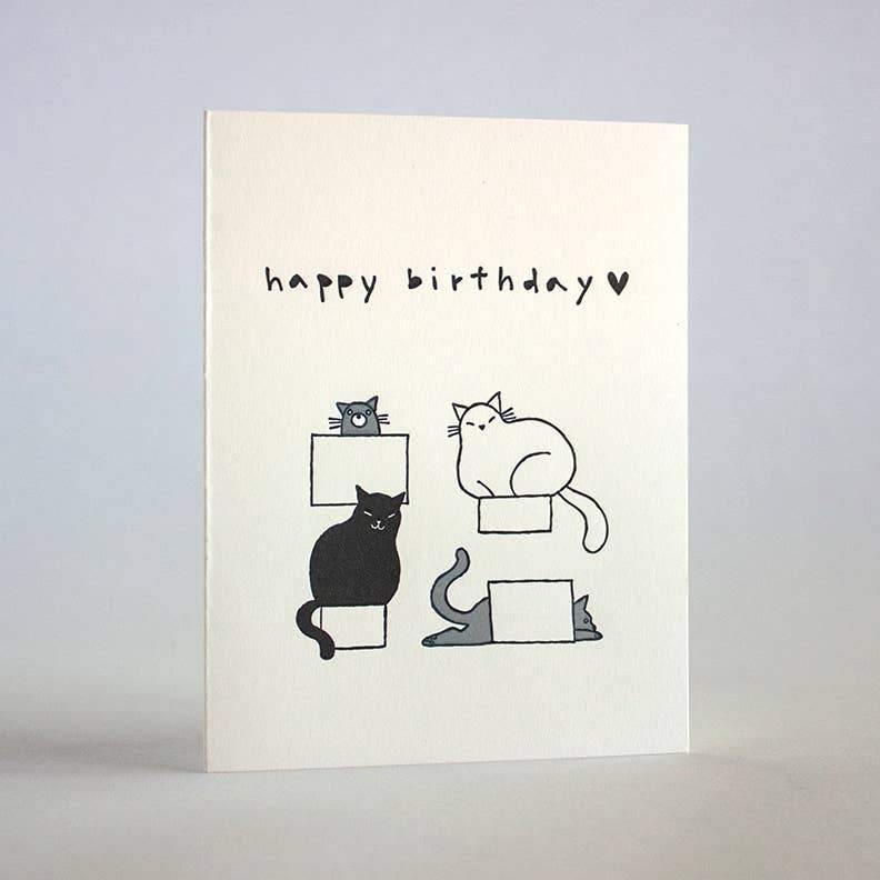 Fugu Fugu Press - Birthday Cats In Boxes Card - DIGS