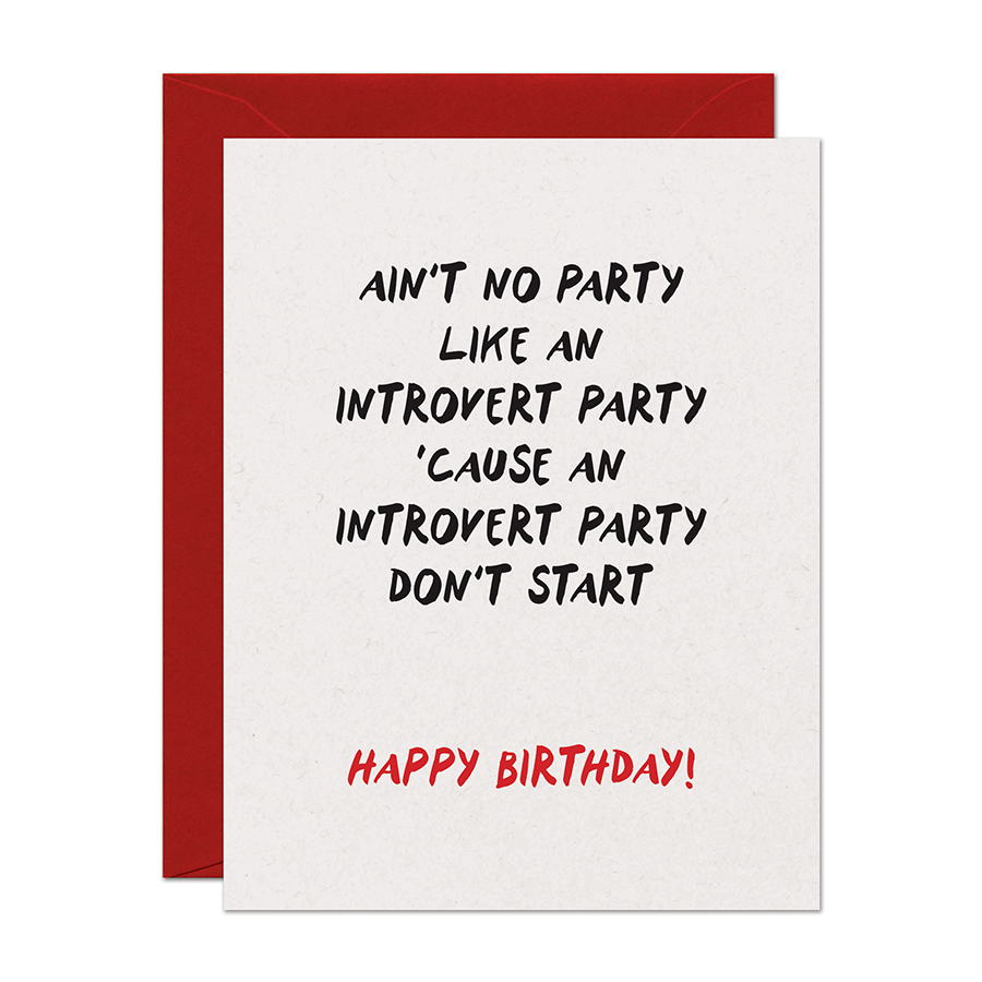 Introvert Party Birthday Card