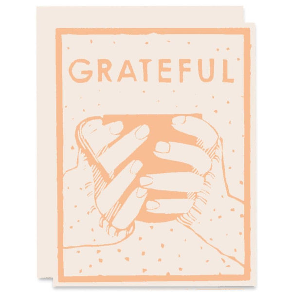 Orange Grateful Cup Card