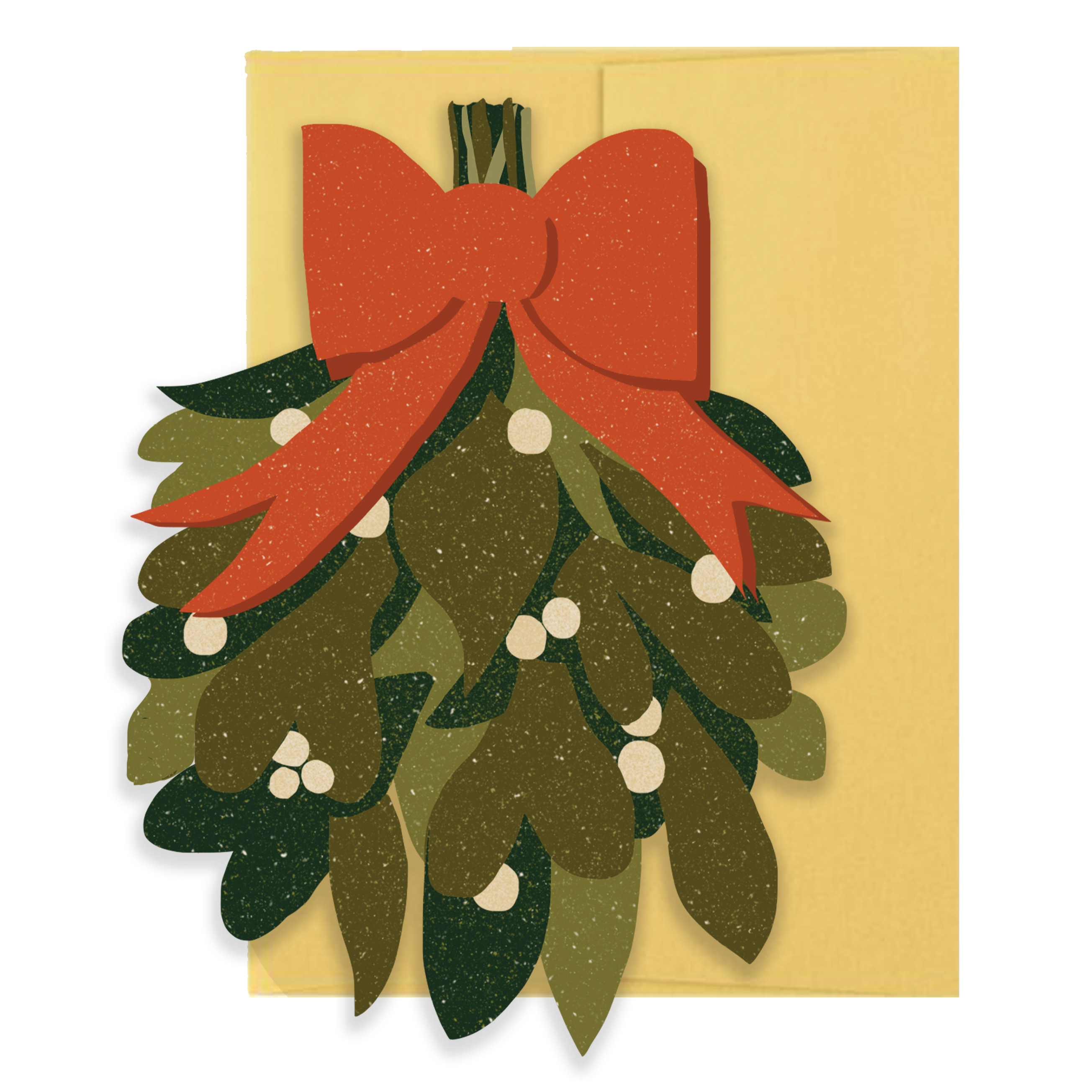 Mistletoe Die Cut Holiday Card