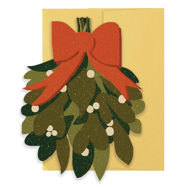 Mistletoe Die Cut Holiday Card