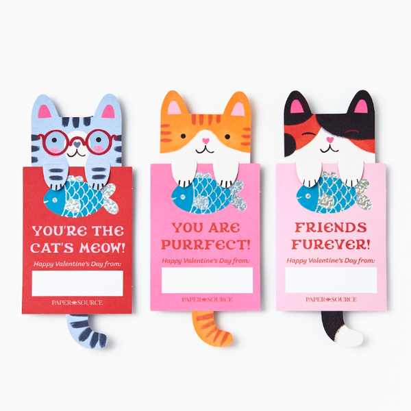 Cat Bookmark Valentines Cards