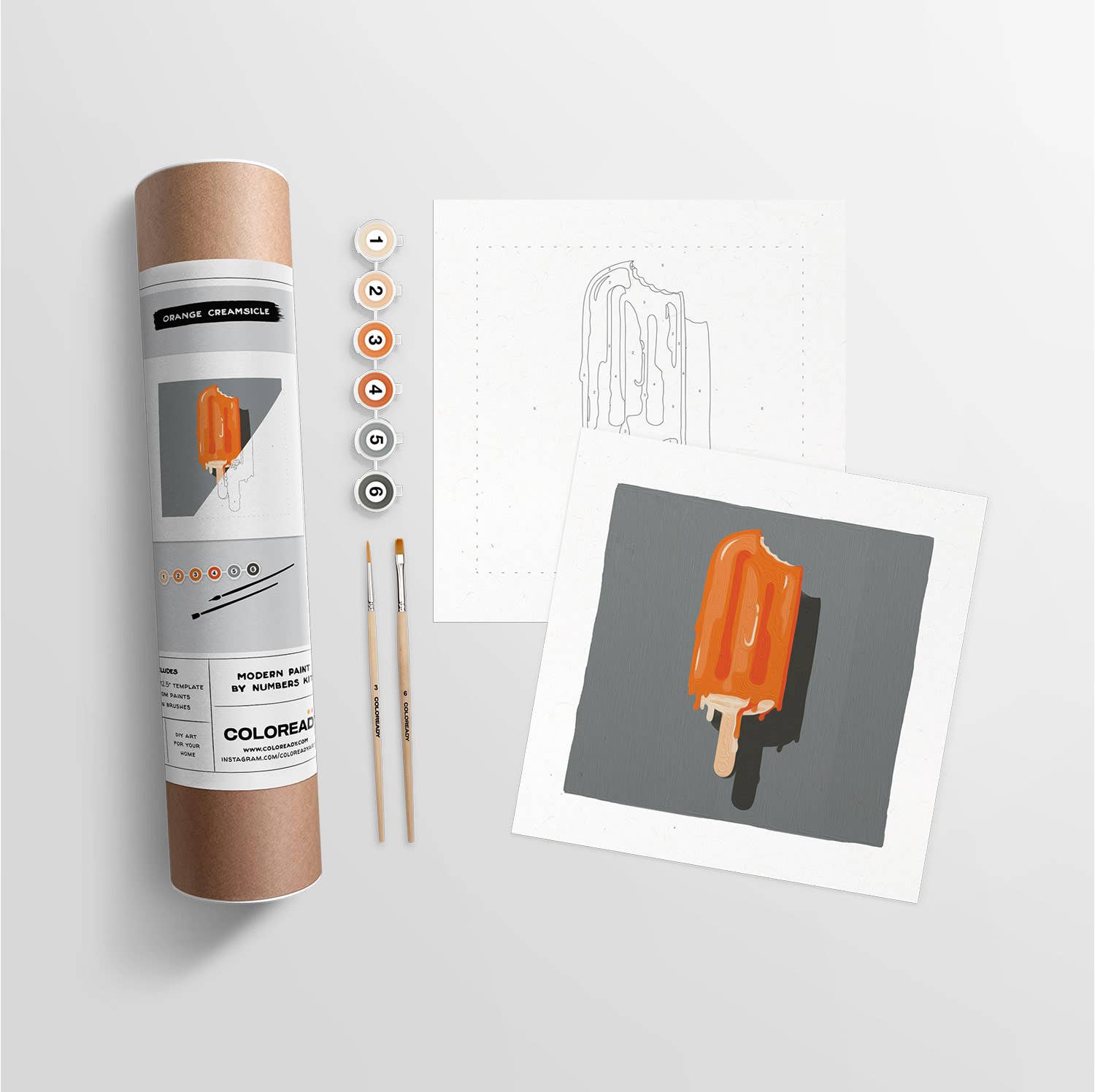 Modern Paint by Numbers Kit: Orange Creamsicle
