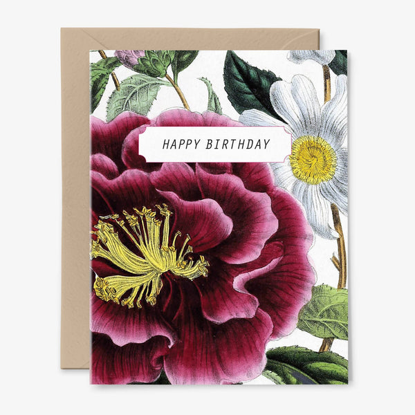 Birthday Blossom Vintage Botanical Card