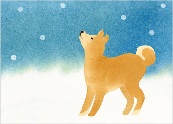 Akita in Snow Card