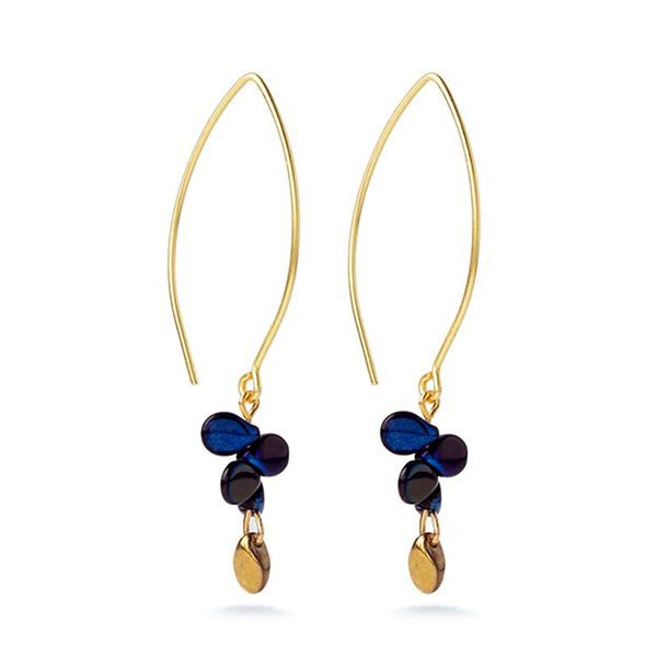 Blue/Gold Glass Mermaid Scale Earrings - DIGS