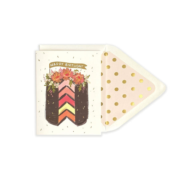 Happy Birthday Layered Chocolate Cake Card - DIGS