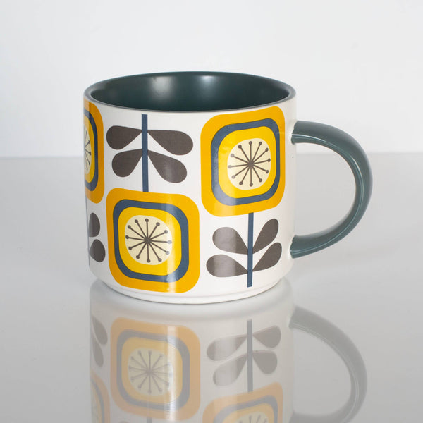 Mid-Century Modern Sunflower Mug