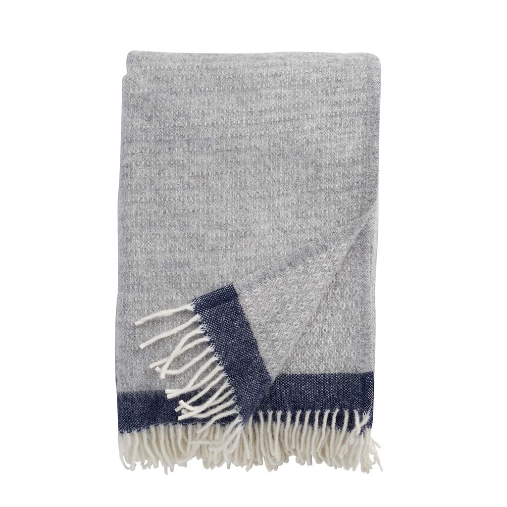 Hampus Wool Throw - Grey & Navy