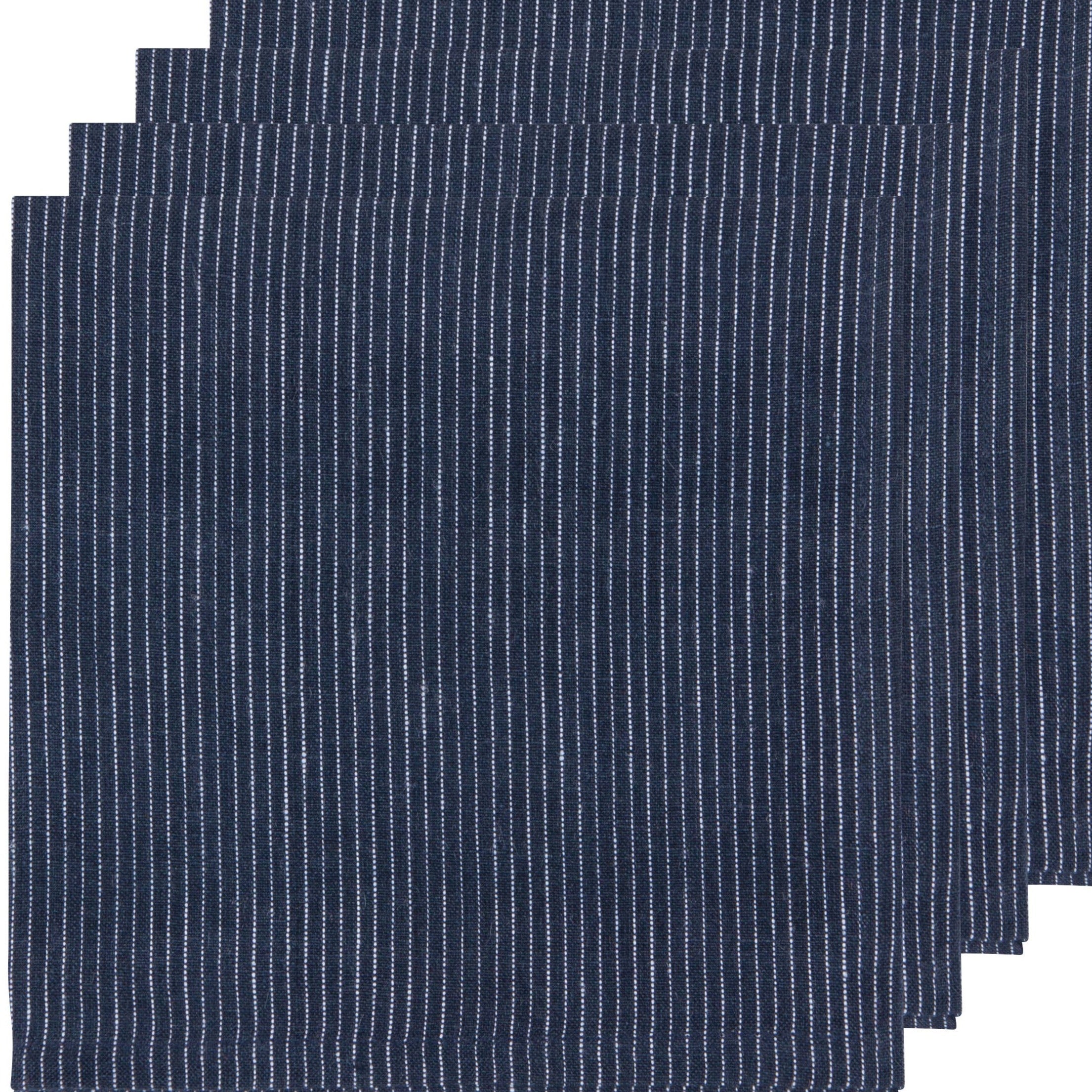 Pinstripe Linen Napkins, Set of 4