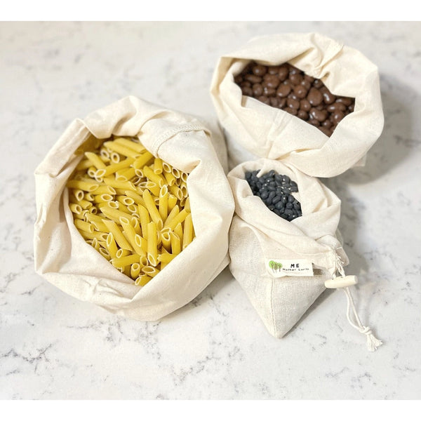 Organic Cotton Muslin Bulk Shopping Bags: 3-Pack