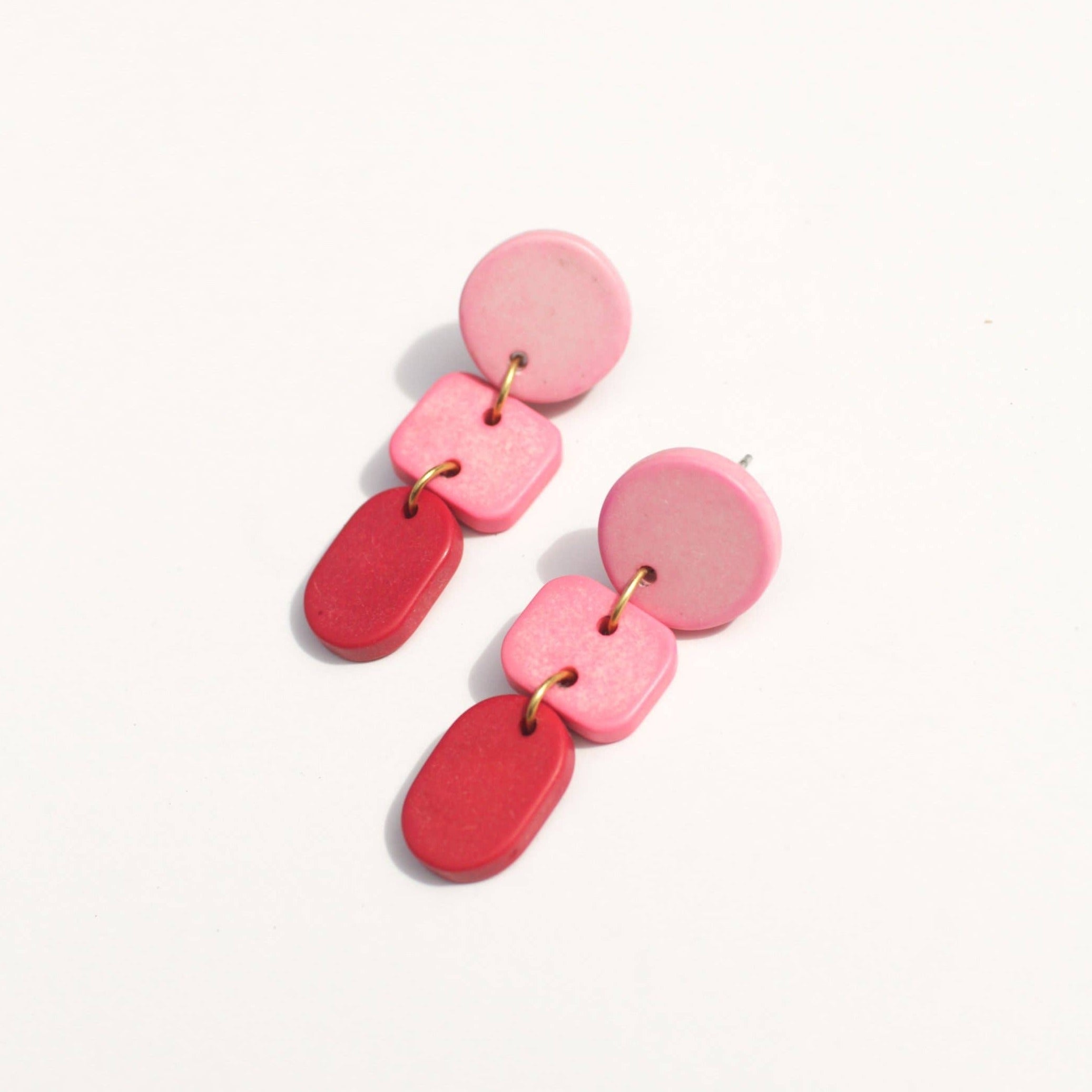 Ombré Clay Earrings: Rose