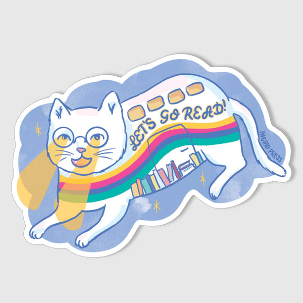 Cat Book Bus Sticker