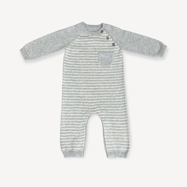 Milan Side Button & Pocket Knit Baby Jumpsuit
