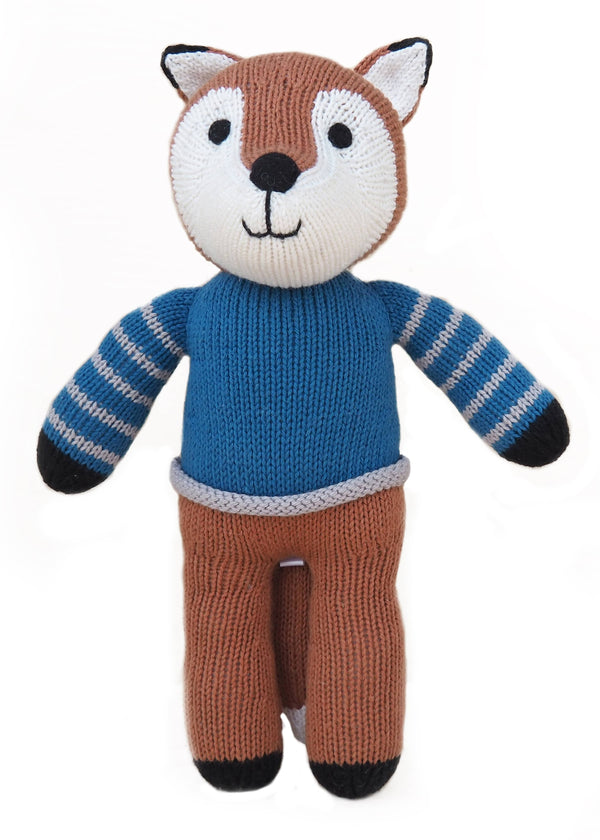 Fox in Blue Sweater Stuffed Animal