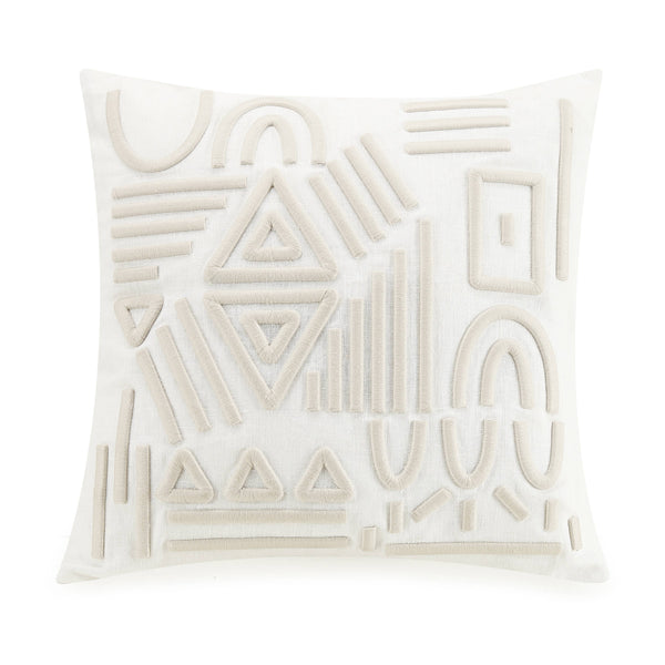 White Cord Embroidered Pillow