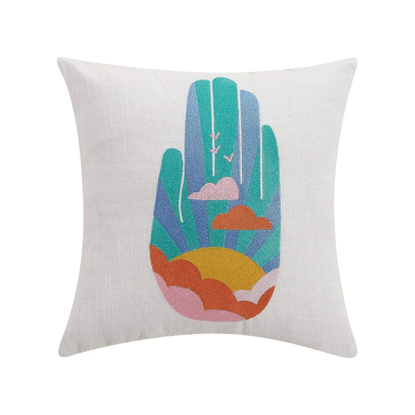 Hamsa Horizon Embroidered Pillow - DIGS