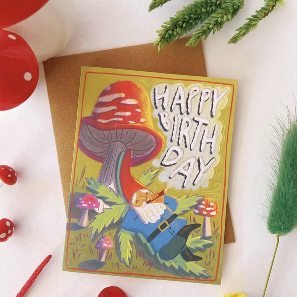 Weed Gnome Birthday Card