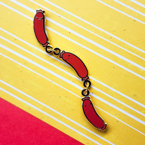 Weenies Chained Enamel Pin
