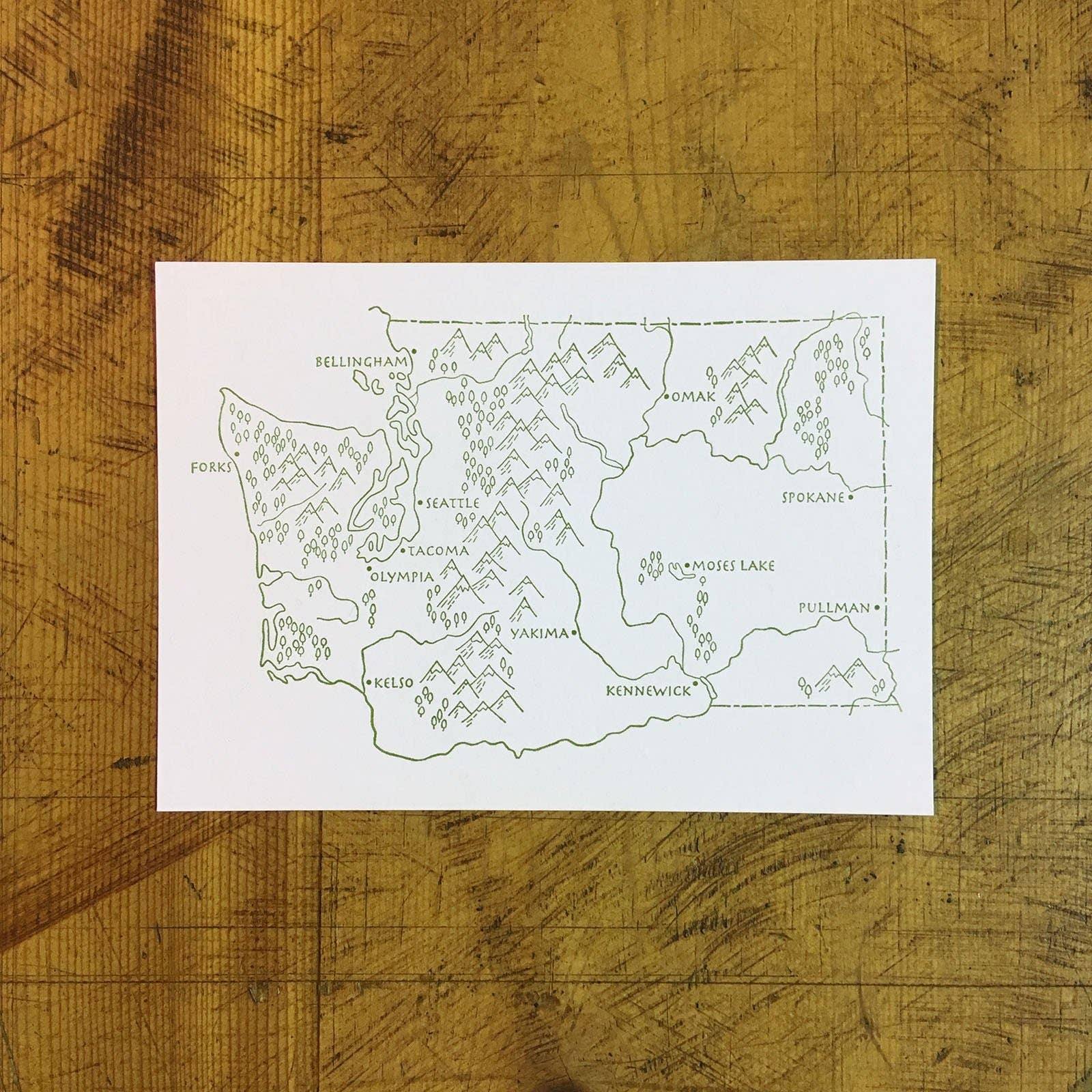 Washington State Map Postcard - DIGS