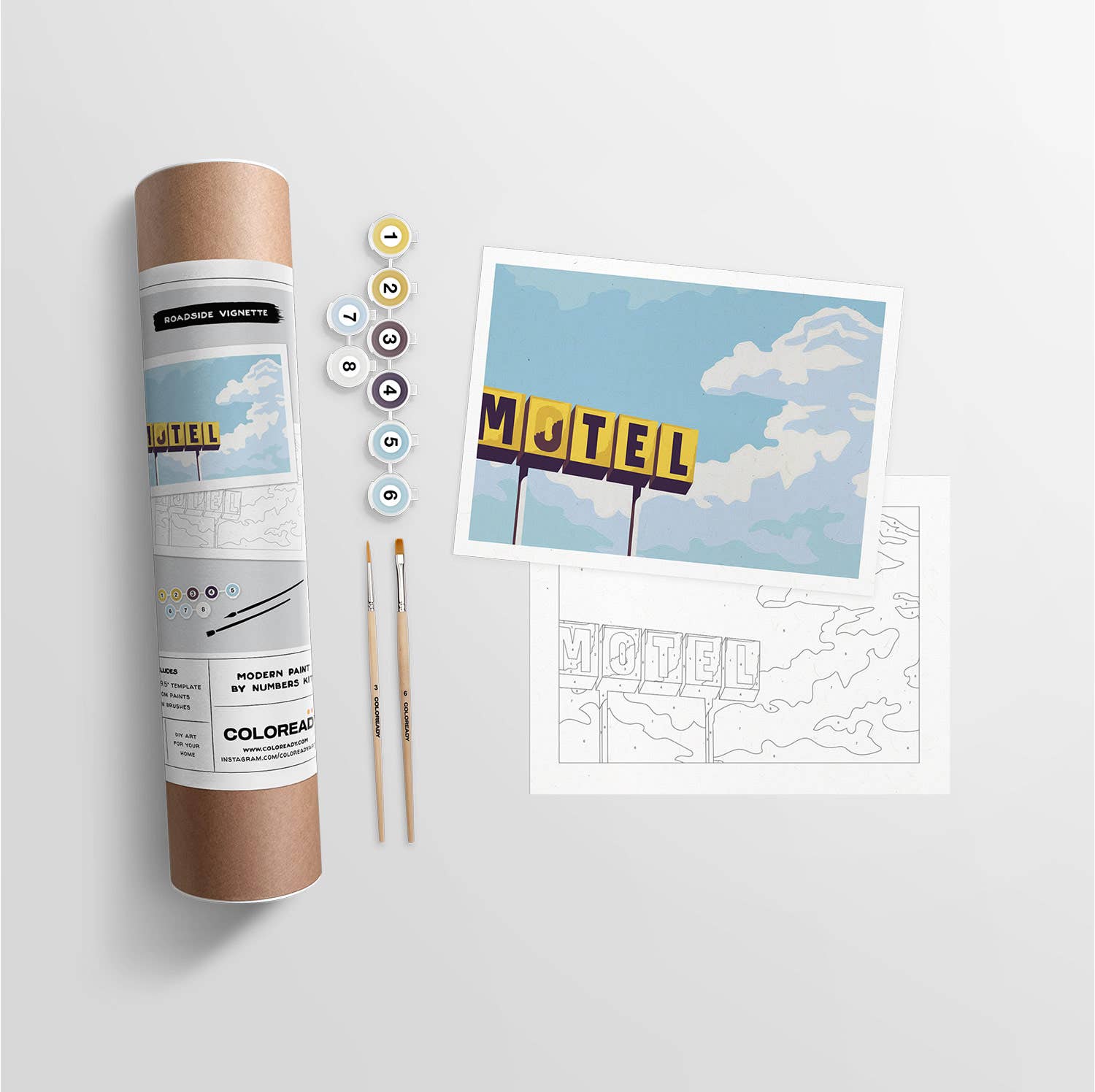 Modern Paint by Numbers Kit: Roadside Vignette