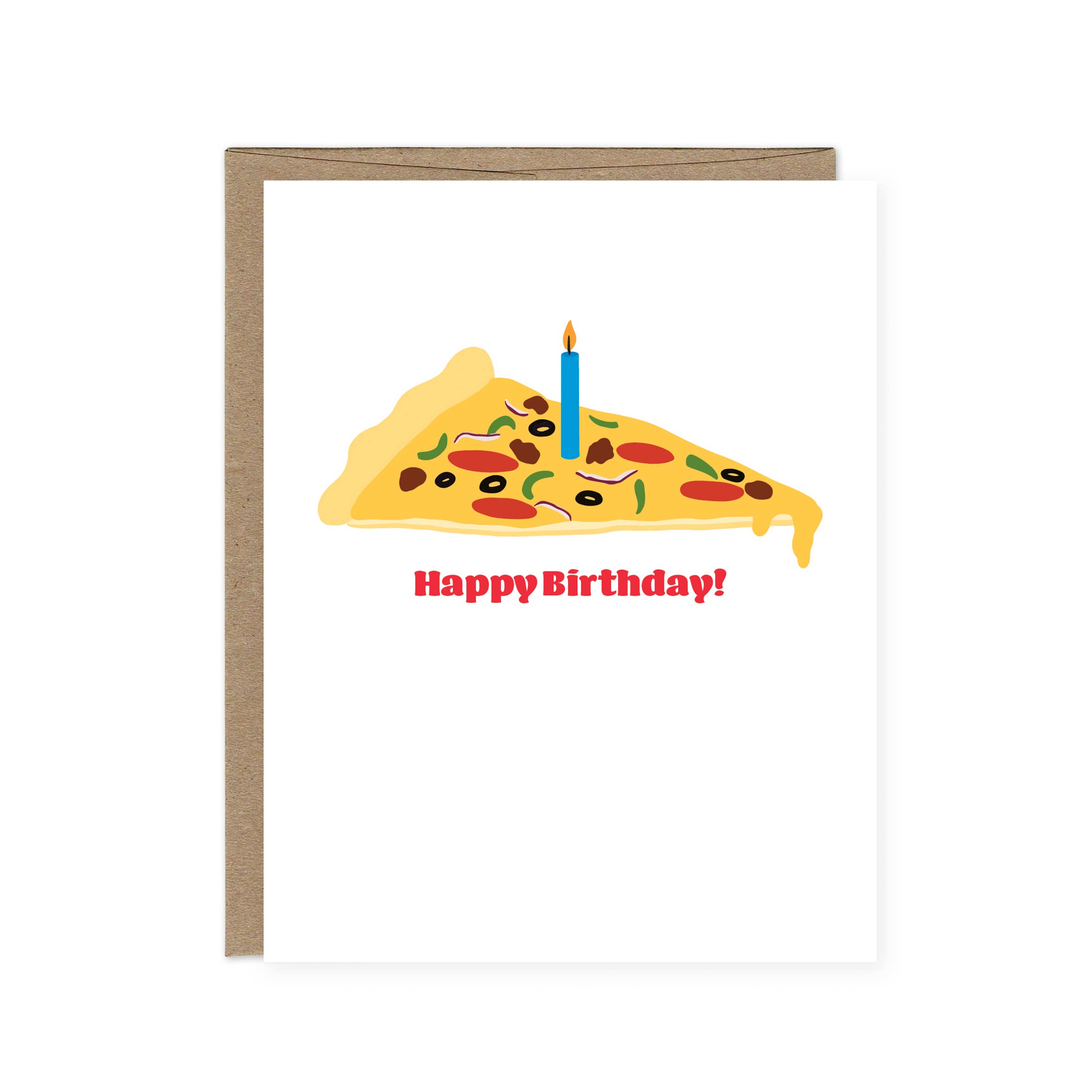 Supreme Pizza Slice Birthday Card