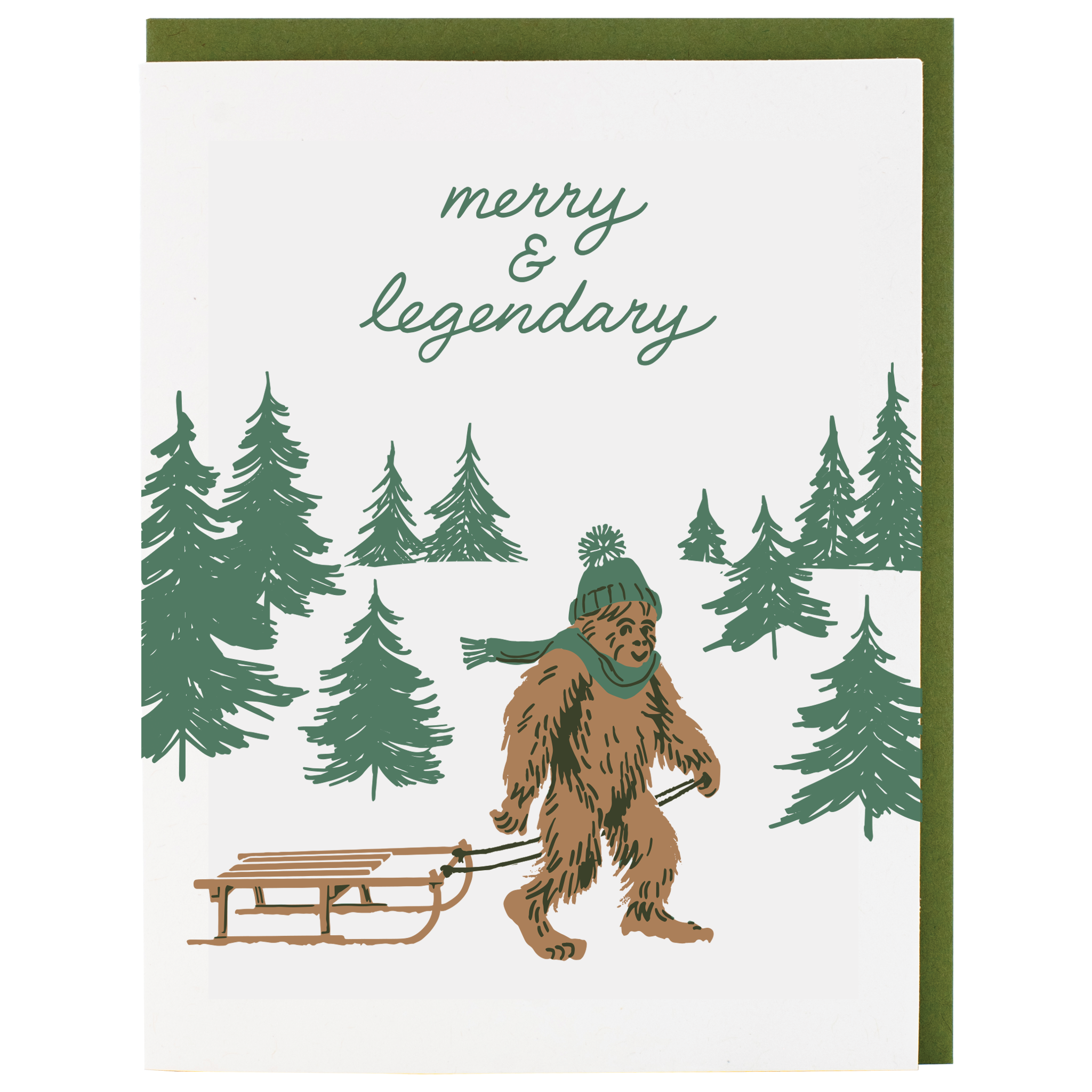 Merry Sasquatch Holiday Cards, Box Set of 8