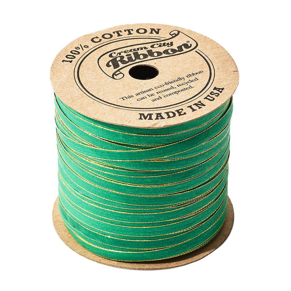 Skinny Cotton Ribbon: Green