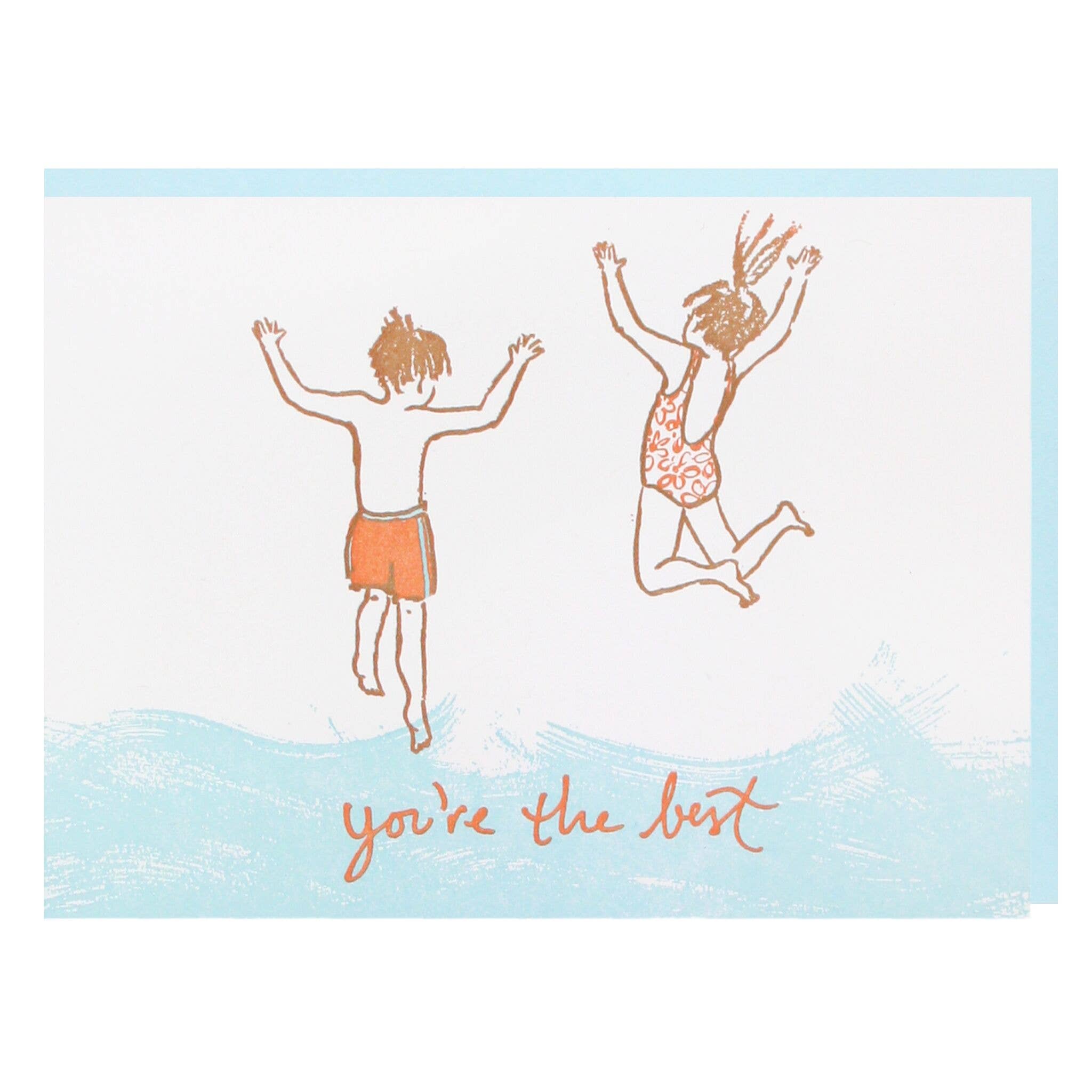 Jumping Into Lake Friendship Card