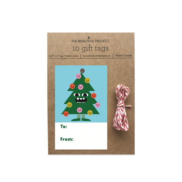 Christmas Tree Face Gift Tags Set
