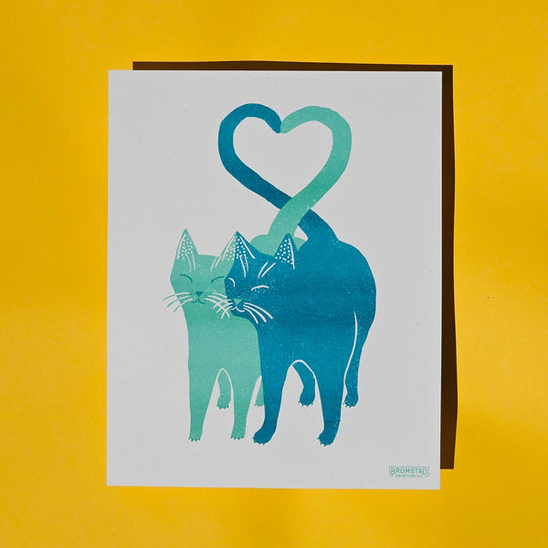 Love Cats Risograph Art Print