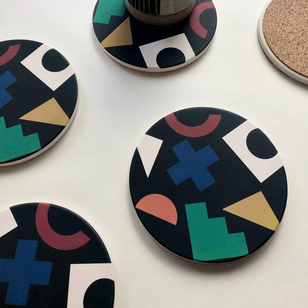 Collage Absorbent Stone Coasters - DIGS