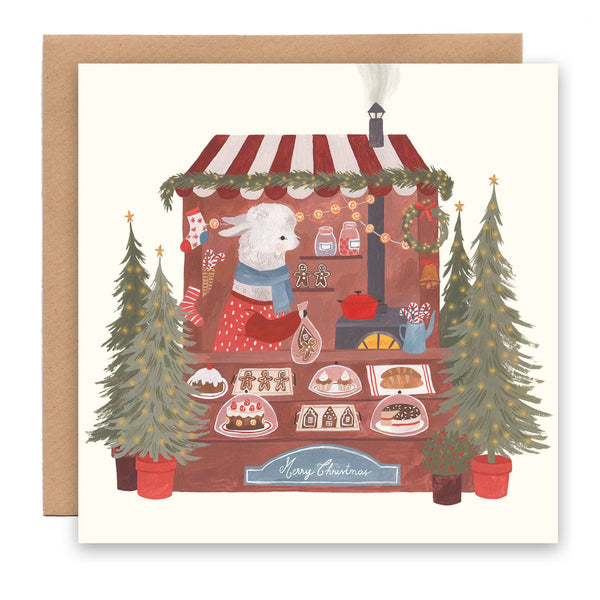 Llama Christmas Market Card