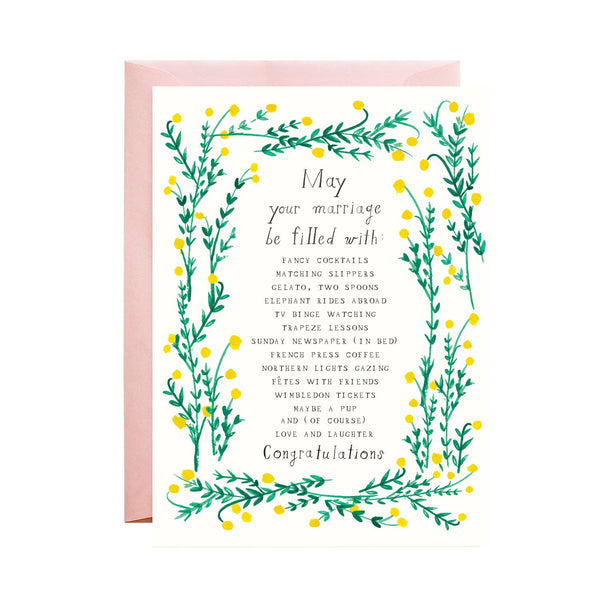 Laughter and Bubbly Wedding Card